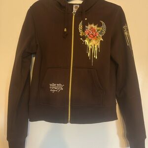 NWOT Ed Hardy Chocolate Brown Hoodie